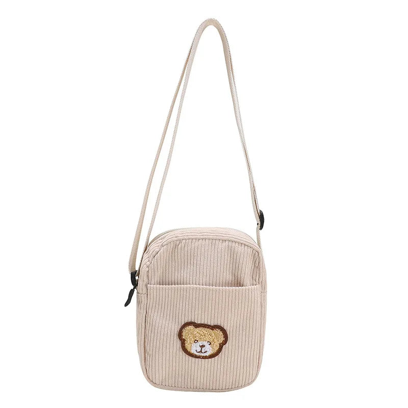 Doll Canvas Crossbody Bag Small Phone Purse Handbag Shoulder