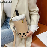 Cartoon Printing Drink Cup Crossbody Bag for Women