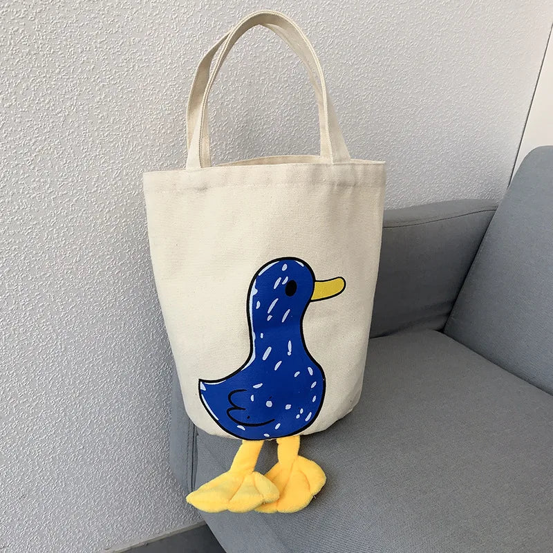 Duck Women Lunch Box Bento Bag Female Clutch Purse Tote Handbags