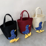 Duck Women Lunch Box Bento Bag Female Clutch Purse Tote Handbags