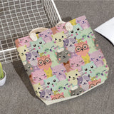 Reusable Shoulder Shopping Bags, Cute Animal Beach Tote Handbag