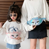 Elk Antlers Female Waist Bag Kids Fanny Pack Cartoon Pu Leather