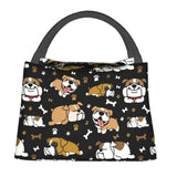 English Bulldog Insulated Lunch Bag British Dogs Outdoor Meal Food Box