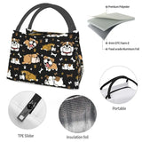 English Bulldog Insulated Lunch Bag British Dogs Outdoor Meal Food Box