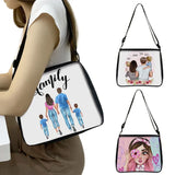 Family Mom Father Print Messenger Bag Harajuku Style Women Handbags