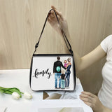 Family Mom Father Print Messenger Bag Harajuku Style Women Handbags