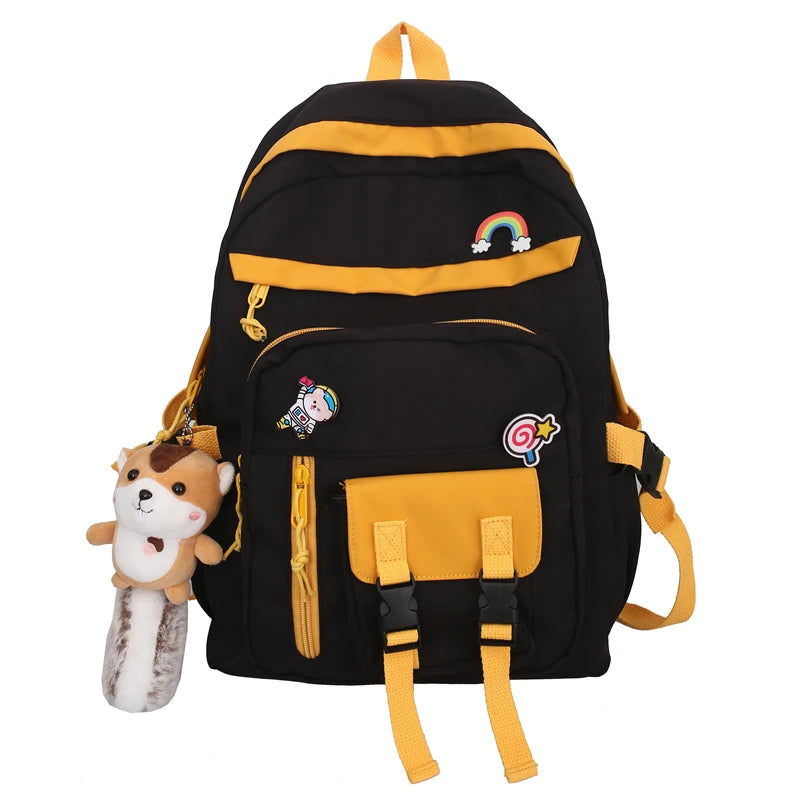 Candy-colored Women's Backpack Multi-pocket Travel Bag Student School Backpack