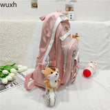 Candy-colored Women's Backpack Multi-pocket Travel Bag Student School Backpack