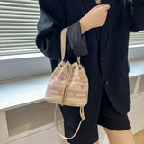 Peach Heart PU Leather Bucket Bag Women's Bag Wallet