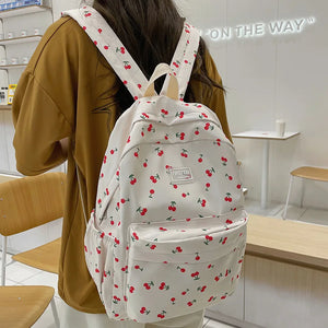Floral Print Student Bag Travel Laptop Backpack Women School Lady College