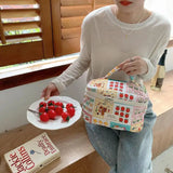 Floral Cosmetic Bag Quilted Large Makeup Box Women Zipper Beauty Case