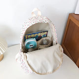 Floral Fresh Style Backpack Women Waterproof Nylon School Bags For Teenager Girl