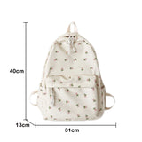 Floral Fresh Style Backpack Women Waterproof Nylon School Bags For Teenager Girl