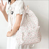 Floral Fresh Style Backpack Women Waterproof Nylon School Bags For Teenager Girl