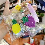 Flowers Transparent PVC Key Wallet Case Chain Ring Pouch Car Keychain