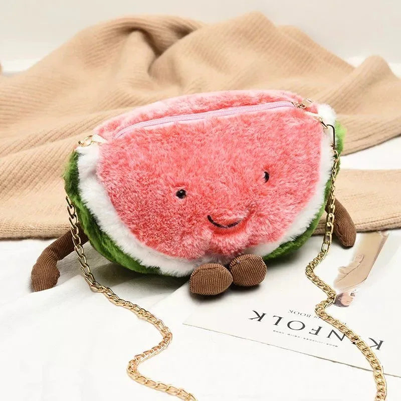 Funny Cartoon Watermelon Chain Shoulder Bag for Girls