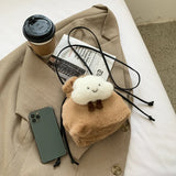Fluffy Cloud Plush Bag Winter Women One Shoulder Bucket Bag