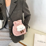 Fluffy Cloud Plush Bag Winter Women One Shoulder Bucket Bag