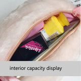 Fluffy Pig Bag Women Cartoon Pig Sling Bag Animal Pig Shaped Plush Shoulder Bag