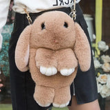 Cute Rabbit Fur Pompoms Chain Bag Girls Crossbody Bag
