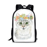 Animals Garland Headdress Print School Bag for Teenage Kids Backpack