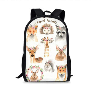 Animals Garland Headdress Print School Bag for Teenage Kids Backpack