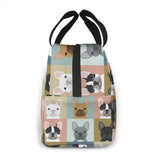 French Bulldog Print Lunch Bag Insulated Thermal Food Tote Women Kids Picnic Bag