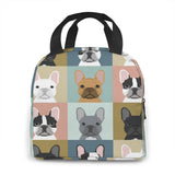 French Bulldog Print Lunch Bag Insulated Thermal Food Tote Women Kids Picnic Bag