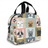 French Bulldog Print Lunch Bag Insulated Thermal Food Tote Women Kids Picnic Bag