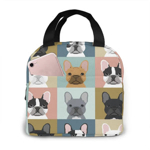 French Bulldog Print Lunch Bag Insulated Thermal Food Tote Women Kids Picnic Bag