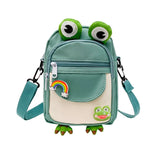 Funny Frog Cartoon Girl Chest Bag Cute Messenger Crossbody Nylon Women Bag
