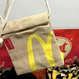 Funny Cartoon French Fries Canvas Backpack School Bag Messenger Bag