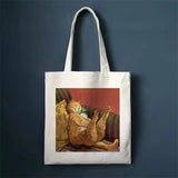 Funny Cat Print Shopper Bags High Capacity Canvas Tote Bag