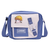 Fur Ball Pendant Canvas Shoulder Bag for Girls Women Crossbody Purse