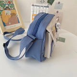 Fur Ball Pendant Canvas Shoulder Bag for Girls Women Crossbody Purse