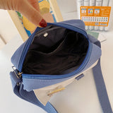 Fur Ball Pendant Canvas Shoulder Bag for Girls Women Crossbody Purse