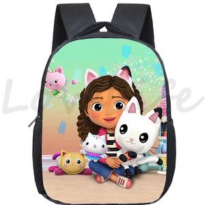 Gabby Dollhouse Backpack Cats Schoolbag Kids Primary Bookbag