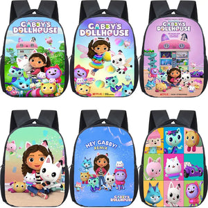 Gabby Dollhouse Backpack Cats Schoolbag Kids Primary Bookbag