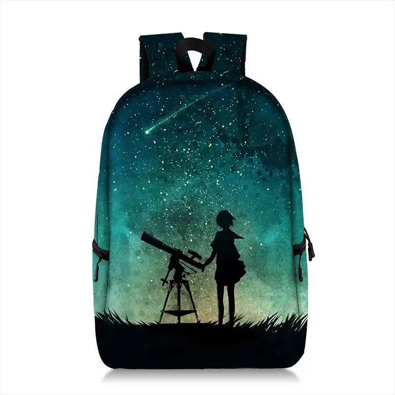 Galaxy Star Sky Backpack Starry Night Women Rucksack Children School Bags