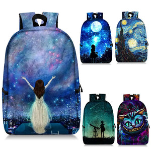 Galaxy Star Sky Backpack Starry Night Women Rucksack Children School Bags