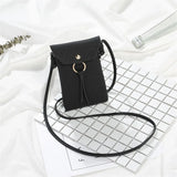 Women's Mini Shoulder Bag Solid Color Cell Phone Key Case Purse