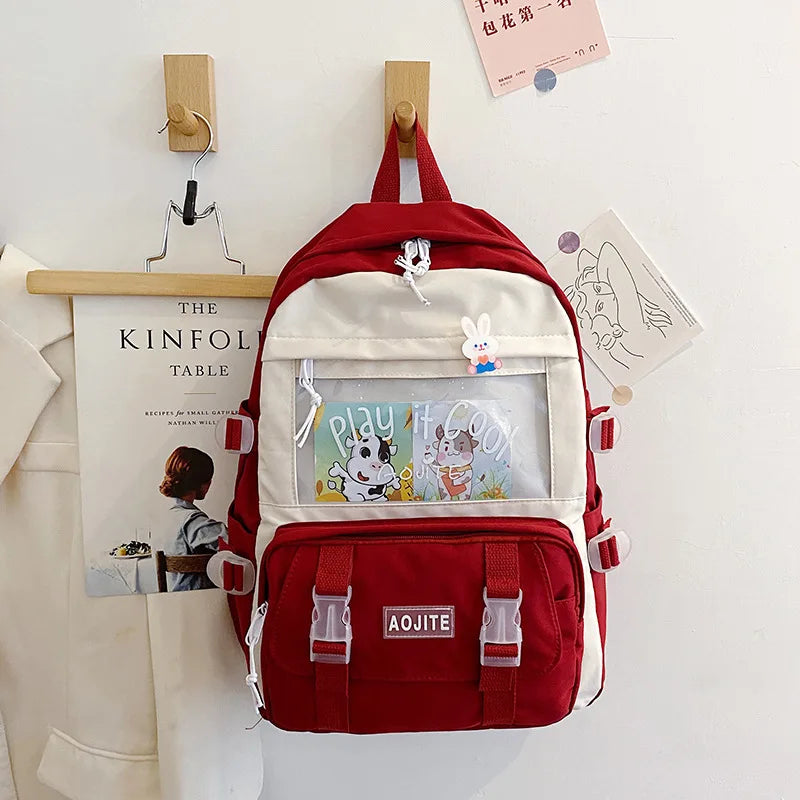 Girls Backpack Women Large Capacity Ins School Bag For Teenage Female Student