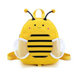 Girls Cotton Linen Backpack Children Honeybee Anti-lost Shoulder Bag