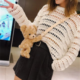 Smile Bear Soft Plush Doll Lolita Handbag Animal Shoulder Bag