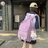 Girls Plaid Backpack Large Capacity School Bags for Teens