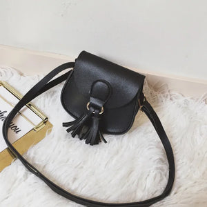 Girls Tassel Shoulder Bags Kids Messenger Bag Cartoon Printing Crossbody Bag