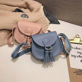 Girls Tassel Shoulder Bags Kids Messenger Bag Cartoon Printing Crossbody Bag