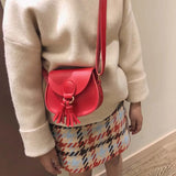Girls Tassel Shoulder Bags Kids Messenger Bag Cartoon Printing Crossbody Bag