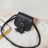Girls Tassel Shoulder Bags Kids Messenger Bag Cartoon Printing Crossbody Bag