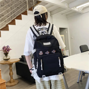 Waterproof Nylon Women Backpack Female Schoolbag College